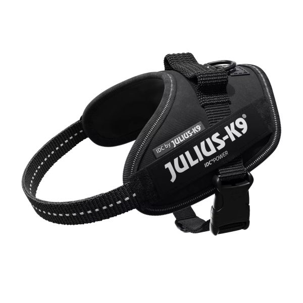 Julius k9 idc power-harnas voor hond / tuig voor  voor labels zwart