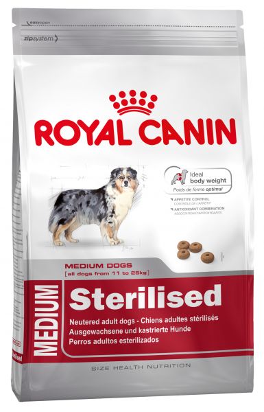 Canin Medium Sterilised Hondenvoer slechts € 65,99 voor 12 Kg.