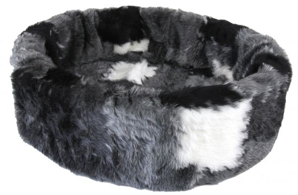 Petcomfort hondenmand bont lapjesdeken grijs