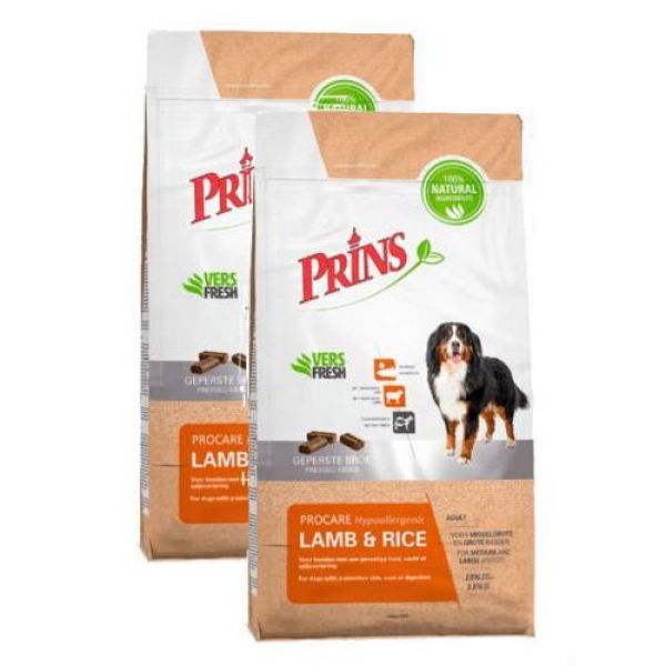 Prins Procare Lam/rijst Hondenvoer slechts € 15 Kg.