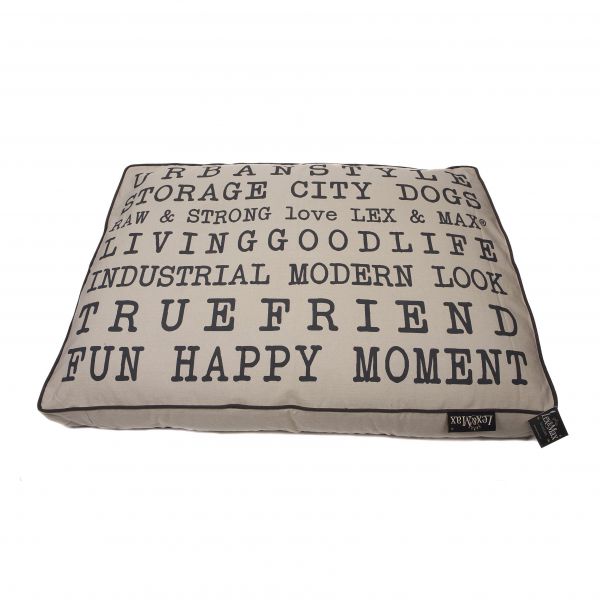 Lex & max tekst urban hondenkussen boxbed  zand