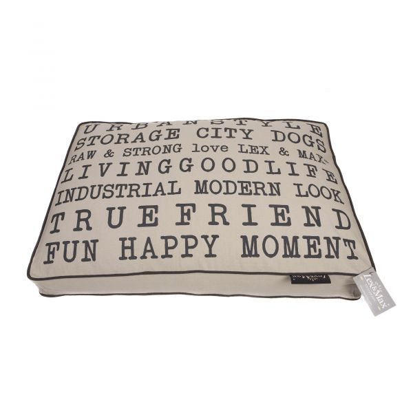 Lex & max tekst urban hondenkussen boxbed  zand