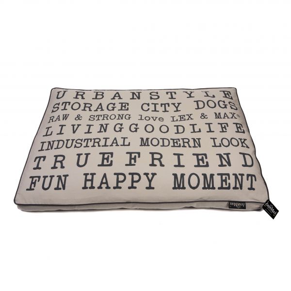 Lex & max tekst urban hondenkussen boxbed  zand