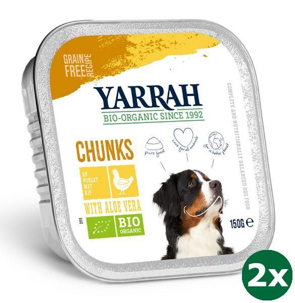 Yarrah dog alu brokjes kip / aloe vera in saus graanvrij hondenvoer