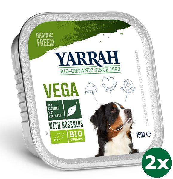 Yarrah dog alu brokjes vega met rozenbottels hondenvoer