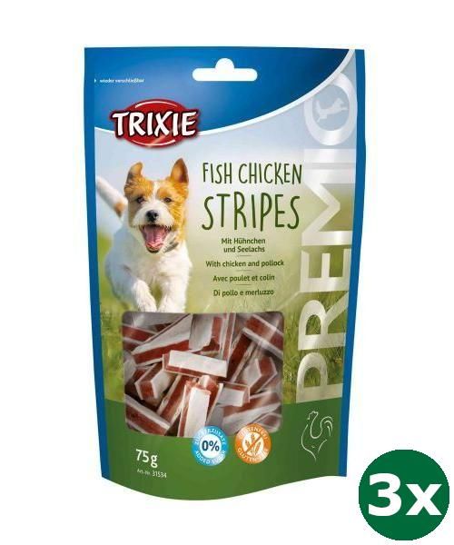 Trixie premio fish chicken stripes hondensnack
