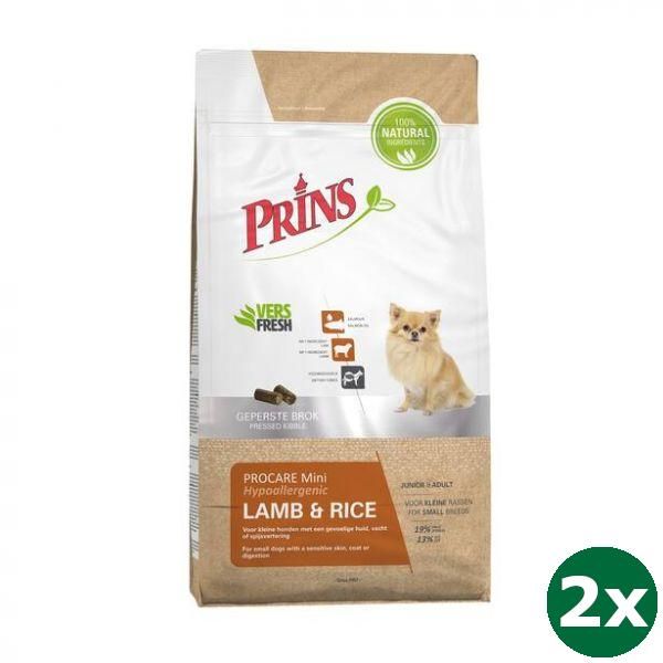 Prins procare mini lam / rijst hondenvoer
