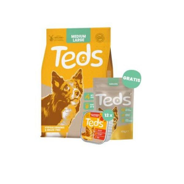 Teds hondenvoer droog, natvoer & snacks medium/large breed & cranberry