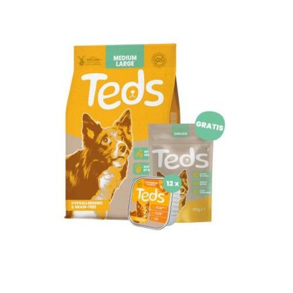 Teds hondenvoer droog, natvoer & snacks medium/large breed & pompoen
