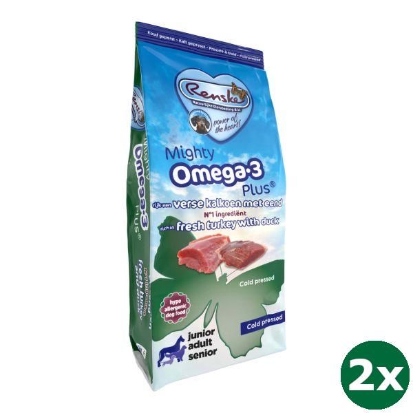 Renske Mighty Omega Plus Kalkoen / Eend Geperst Hondenvoer