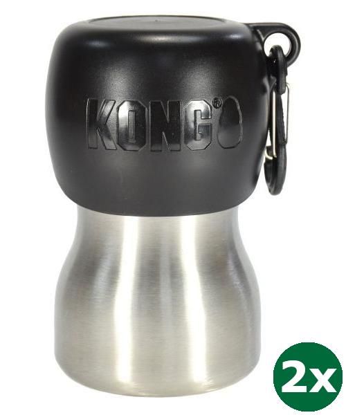 KONG H2o Drinkfles Rvs Zwart