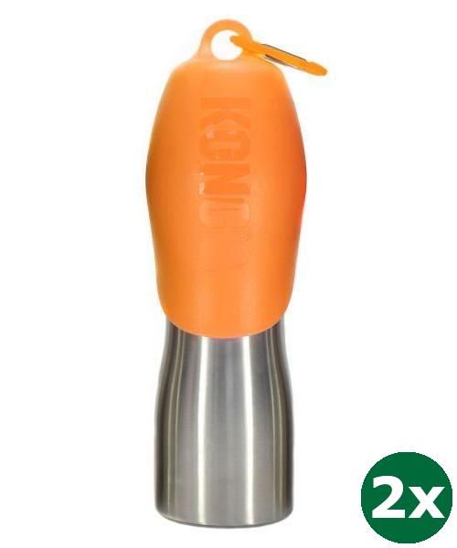 Kong h2o drinkfles rvs oranje