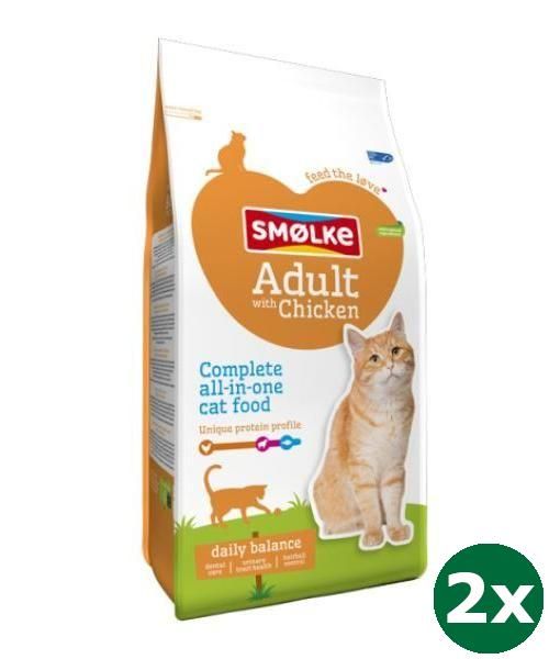 Smolke Cat Adult Kip / Rijst Kattenvoer