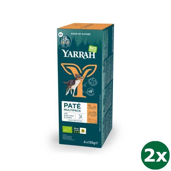Yarrah Organic Hond Multipack Pate Kalkoen / Kip / Rund Hondenvoer