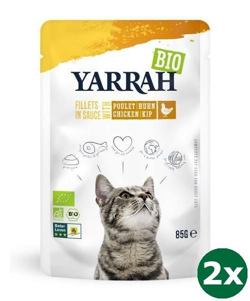 Yarrah cat biologische filets met kip in saus kattenvoer