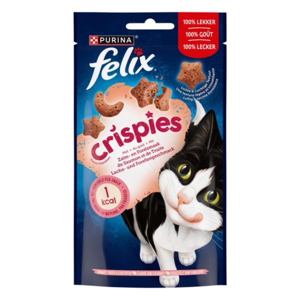 Felix Crispies Met Zalm- En Forelsmaak Kattenvoer