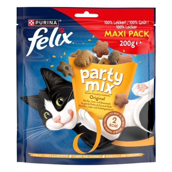 Felix Party Mix Original Met Kip-, Lever- En Kalkoensmaak Kattenvoer