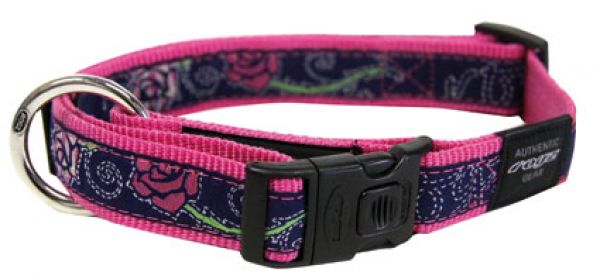 Rogz for dogs beach bum halsband voor hond denim rose