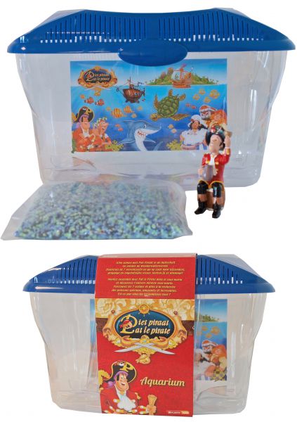 Plastic aquarium piet piraat met gravel