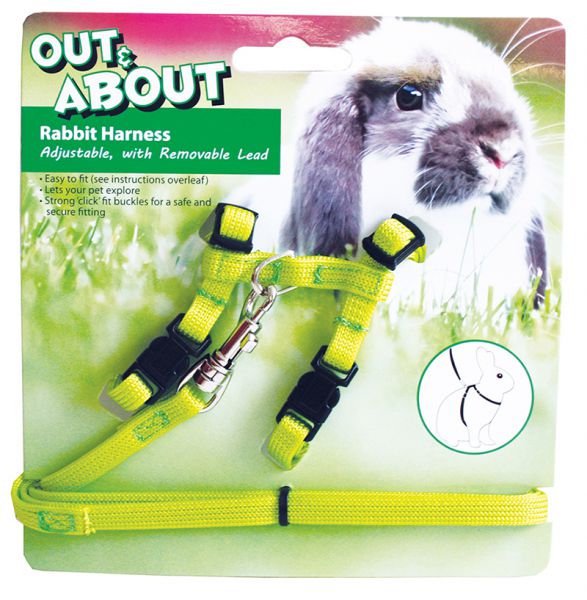 Happy pet konijnen harnas en looplijn groen