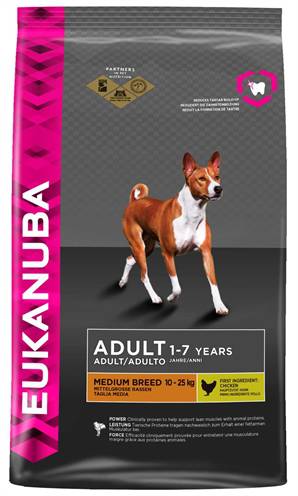 Eukanuba dog adult medium breed chicken hondenvoer