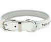TRIXIE HALSBAND VOOR HOND  ACTIVE COMFORT MET STRASS STEENTJES LEER WIT