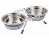 Trixie Voer / Waterbak-set Klapperbescherming Rvs / Metaal Grijs