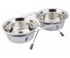 Trixie Voer / Waterbak-set Klapperbescherming Rvs / Metaal Grijs