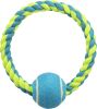Trixie Touwring Met Tennisbal Lime/blauw
