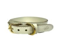 Sazzz halsband voor hond  pioneer classic leer creme