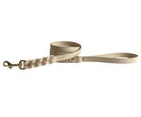 Sazzz hondenriem passion braided classic leer creme